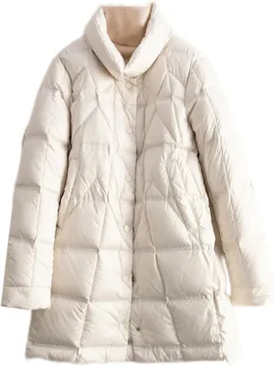 SaoBiiu Women Down Jacket Ultra Light Casual Warm Puffer Coat Winter Mid-Long Parkas