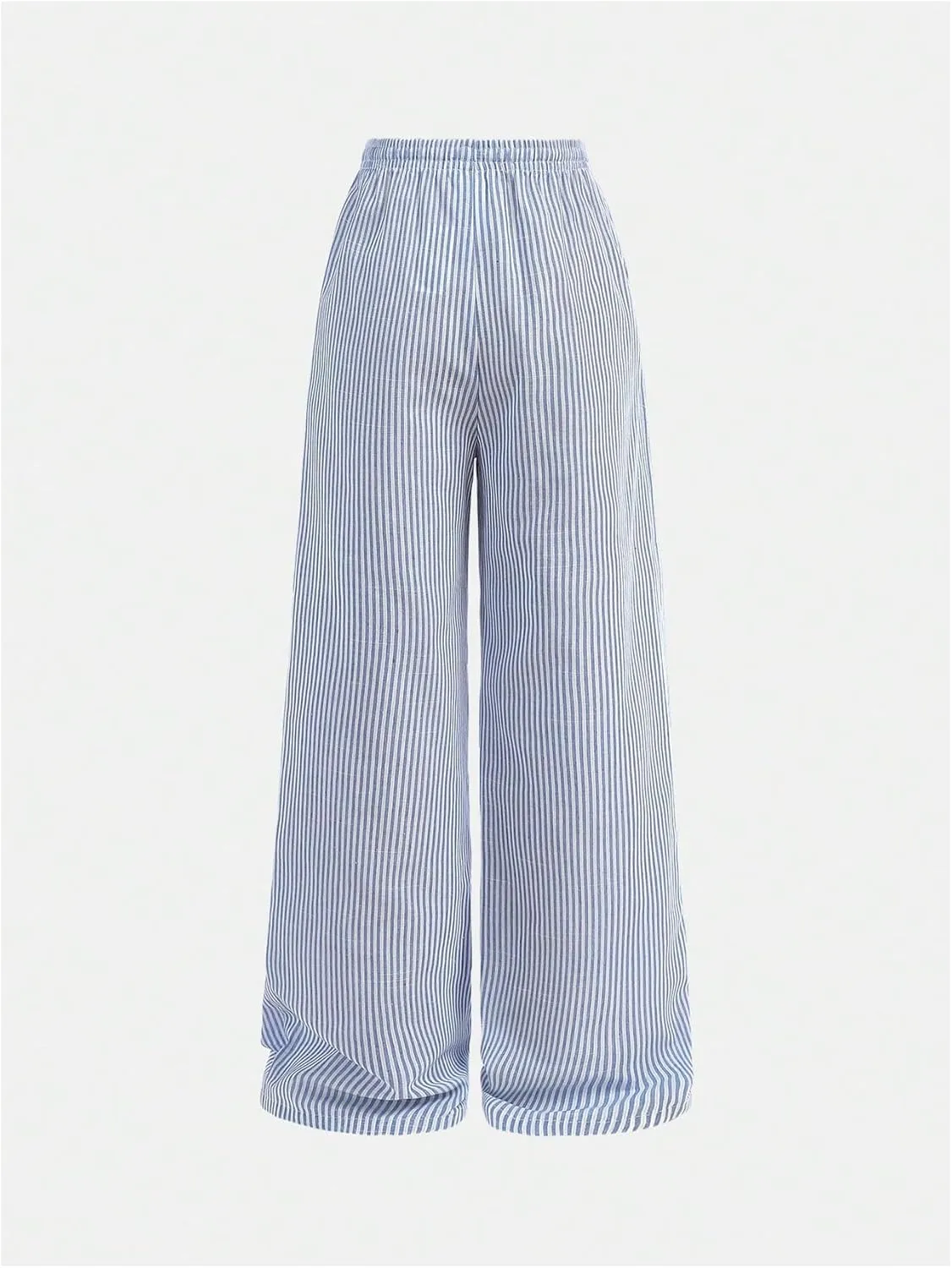 SHENHE Girl's Linen Low Waisted Drawstring Button Front Loose Long Pants Casual Boho Trousers