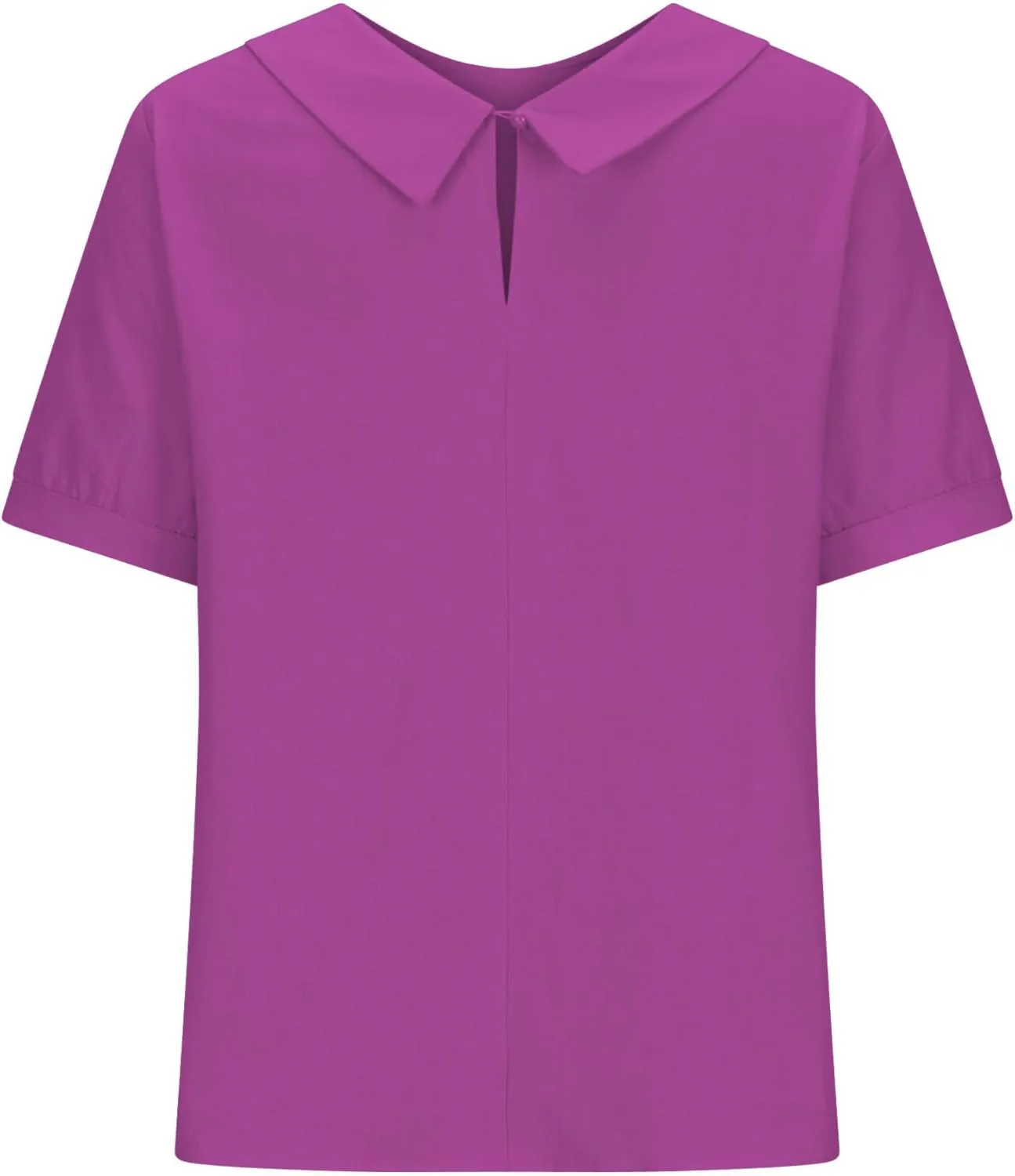 Summer Linen Shirts for Womens Short Sleeve Casual Stand Collared Work Blouse Tunic Tops