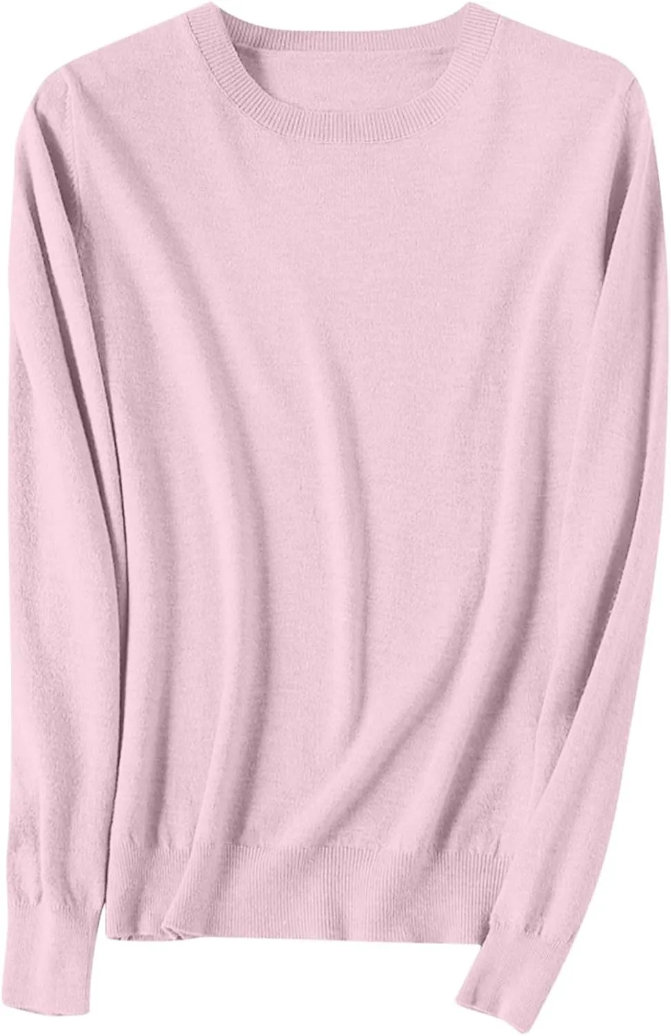 Sweaters for Women Trendy Crewneck Knit Long Sleeve Sweater Loose Fit Casual Solid Warm Soft Pullover Winter Tops