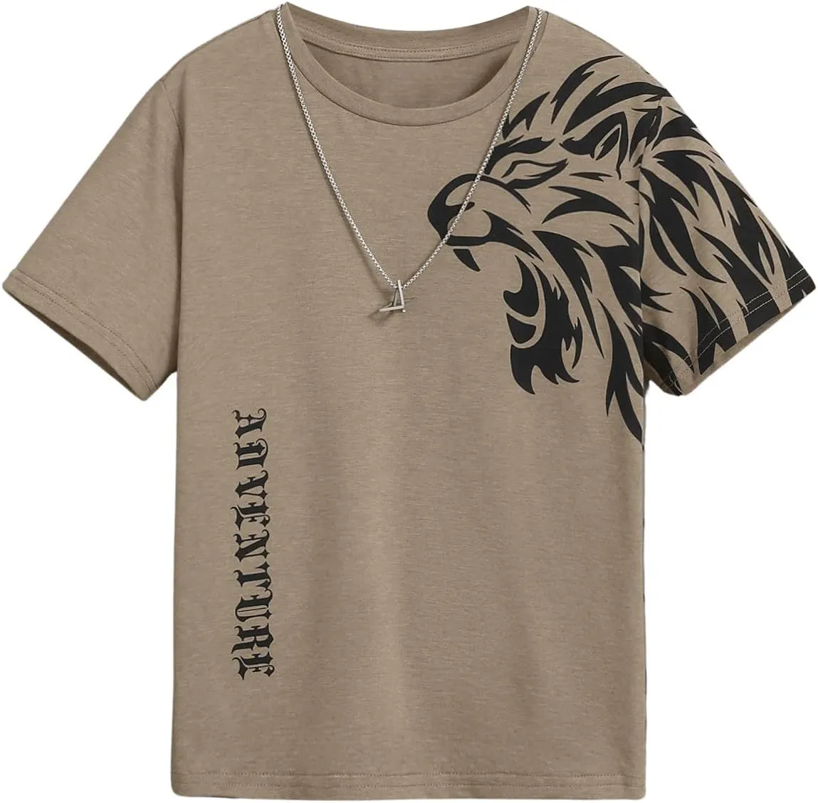 SweatyRocks Boy's Letter Print T Shirts Crew Neck Short Sleeve Graphic Tees Tops