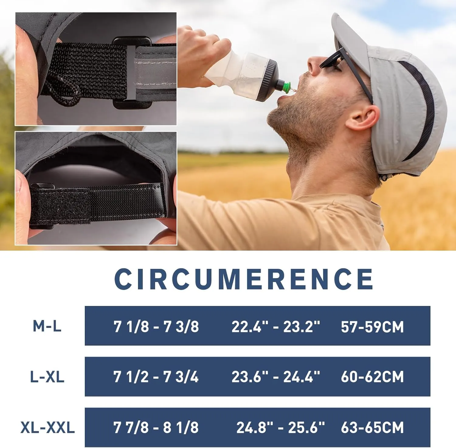 TOP-EX Oversized XL XXL Foldable Reflective Unstructured Design Running Breathable Cooling Quick Dry Baseball Caps