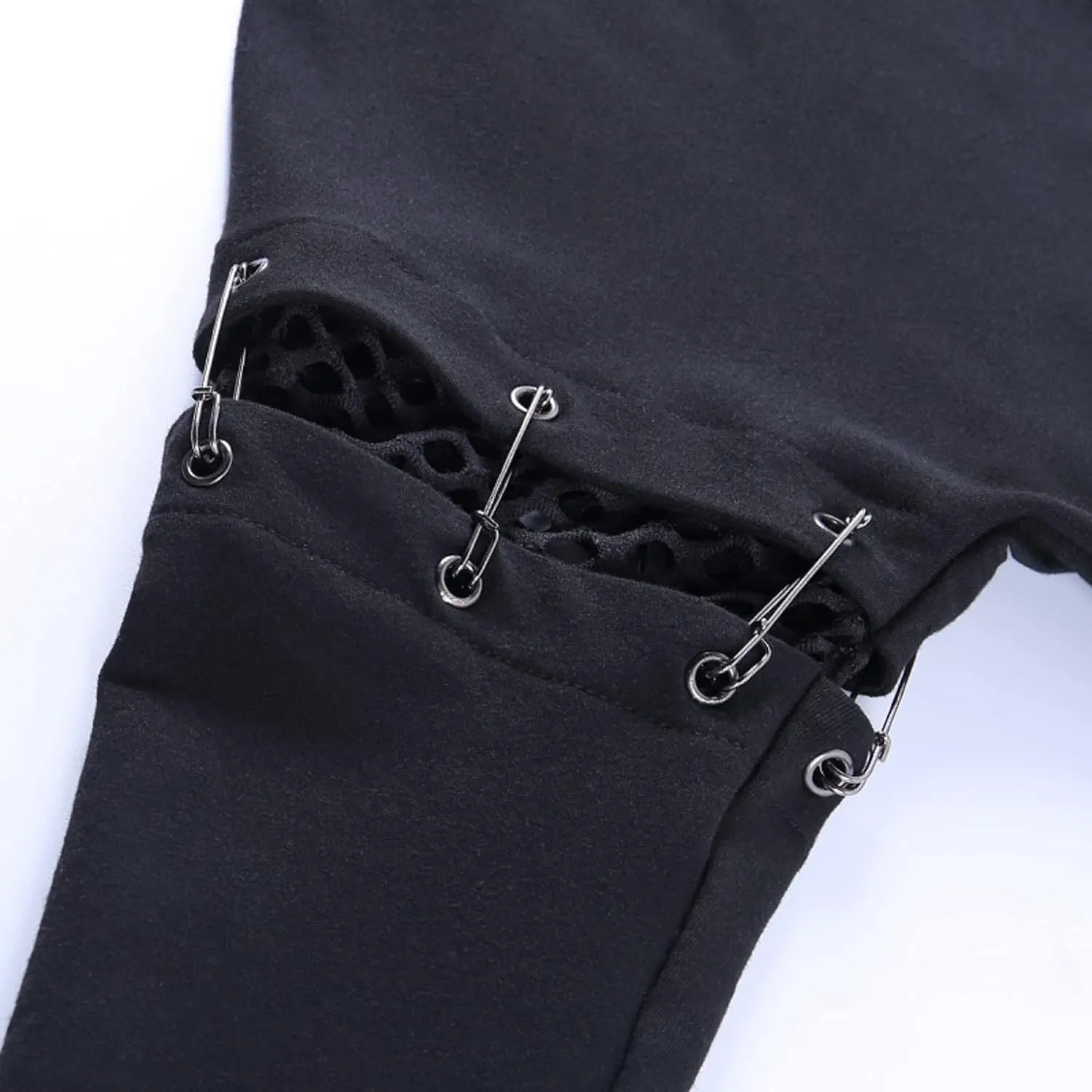 TSMNZMU Womens Gothic Crop Hoodie Punk Grunge Long Sleeve Sweatshirt Alt Mall Goth Tops Y2K Emo Mesh Shirt