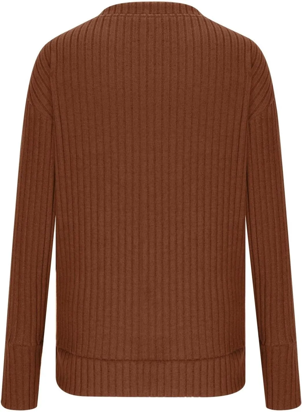 V Neck Long Sleeve Knitted Shirts for Women Casual Spring Fall Tops Lightweight Tunic Sweaters Fashion Clothes 2024