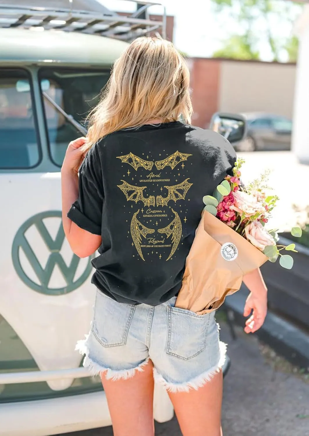 Velari Shirt Women Oversized Vintage Book Tshirt The Night Court T-Shirt Bat Boys Graphic Tee Bat Bookish Book Lover Tops