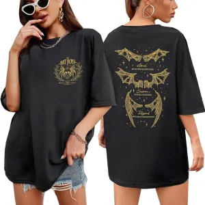 Velari Shirt Women Oversized Vintage Book Tshirt The Night Court T-Shirt Bat Boys Graphic Tee Bat Bookish Book Lover Tops