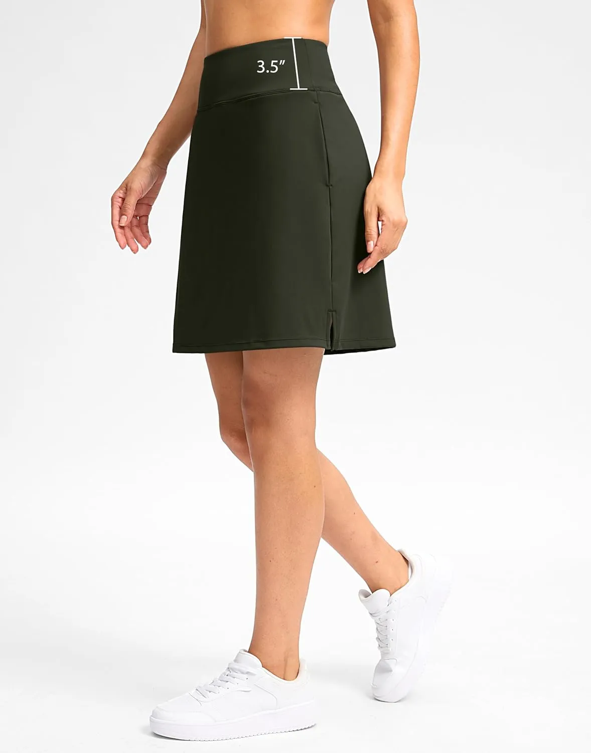 Viodia 18" Skorts for Woman with Pockets High Waisted Golf Tennis Skirts Knee Length Long Skort for Women Dressy Casual