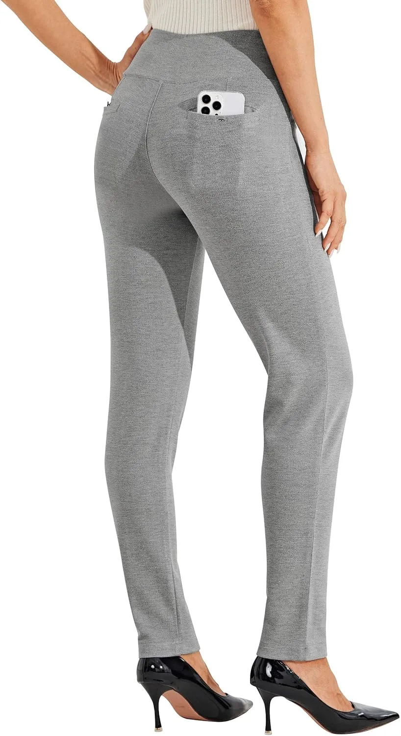 Willit Women's Yoga Dress Pants Skinny Stretch Work Slacks Slim High Waist Casual Pants Petite/Regular 4 Pockets 28"/30"