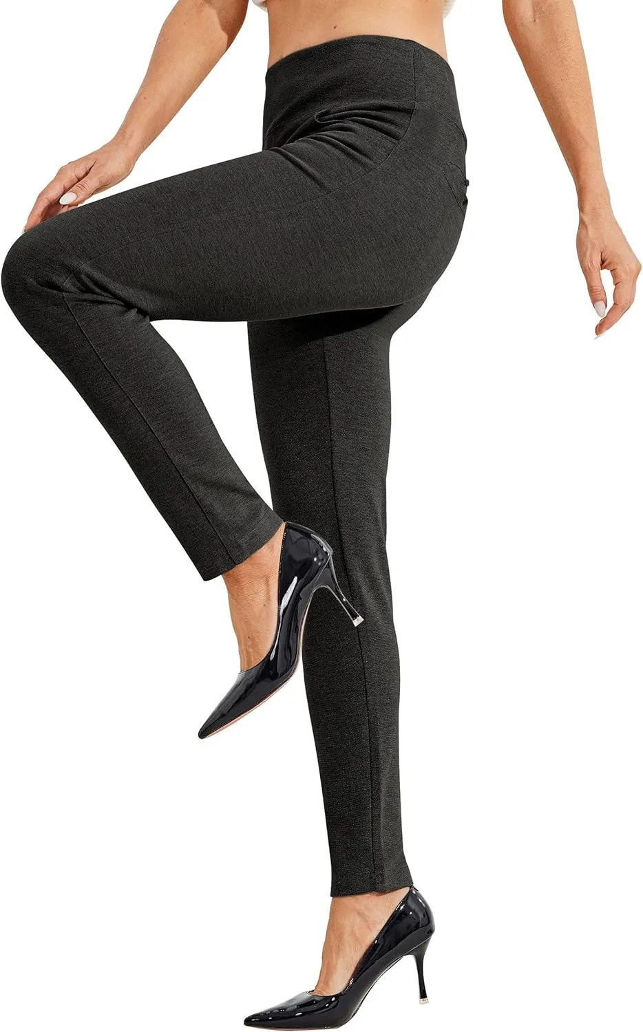 Willit Women's Yoga Dress Pants Skinny Stretch Work Slacks Slim High Waist Casual Pants Petite/Regular 4 Pockets 28"/30"