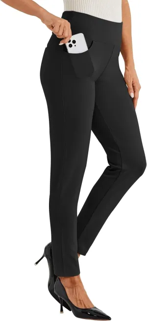 Willit Women's Yoga Dress Pants Skinny Stretch Work Slacks Slim High Waist Casual Pants Petite/Regular 4 Pockets 28"/30"