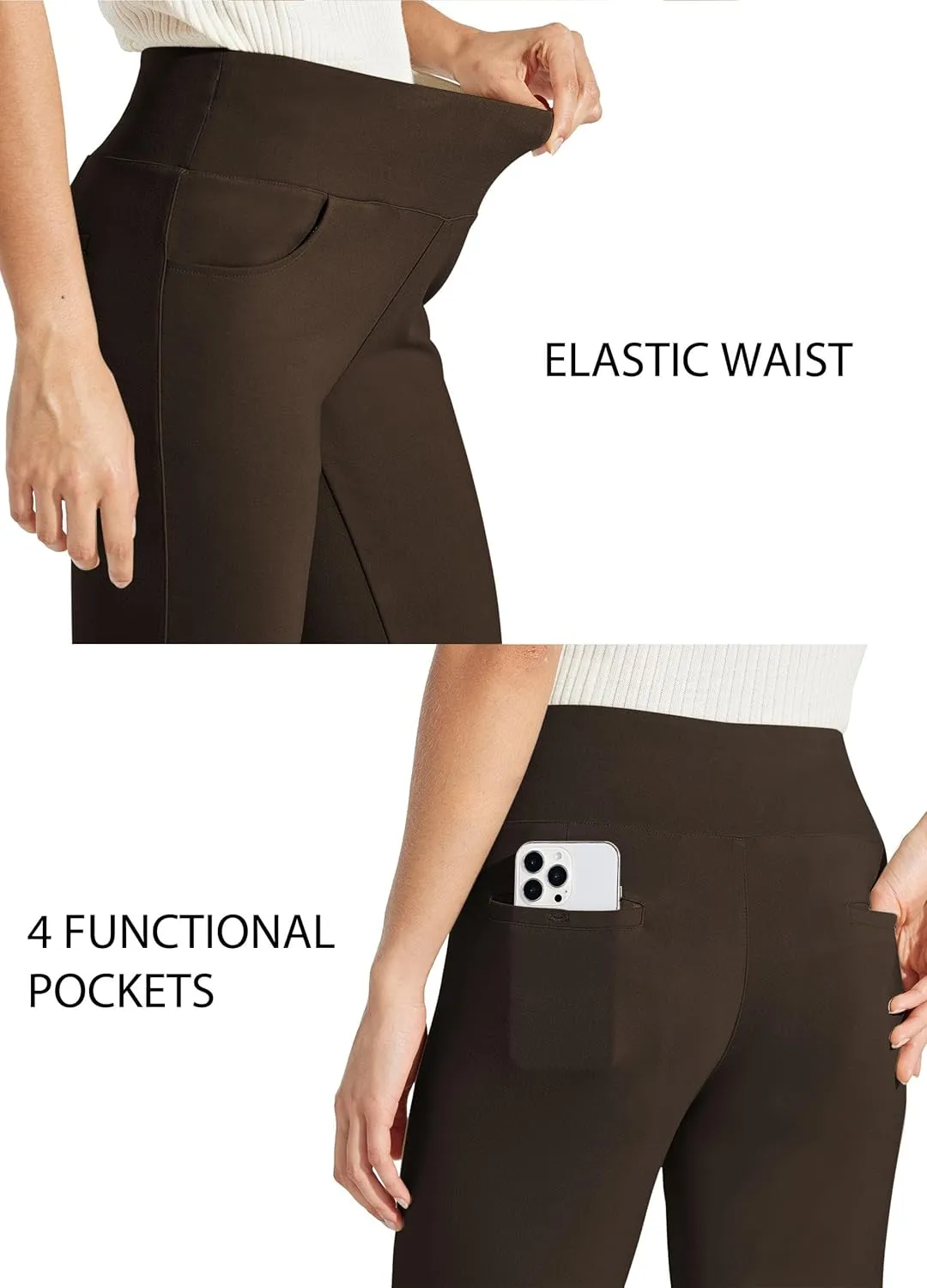 Willit Women's Yoga Dress Pants Skinny Stretch Work Slacks Slim High Waist Casual Pants Petite/Regular 4 Pockets 28"/30"
