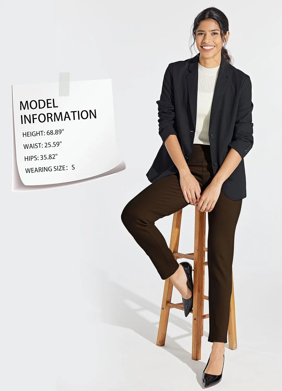 Willit Women's Yoga Dress Pants Skinny Stretch Work Slacks Slim High Waist Casual Pants Petite/Regular 4 Pockets 28"/30"