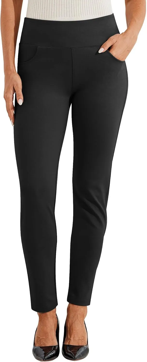 Willit Women's Yoga Dress Pants Skinny Stretch Work Slacks Slim High Waist Casual Pants Petite/Regular 4 Pockets 28"/30"