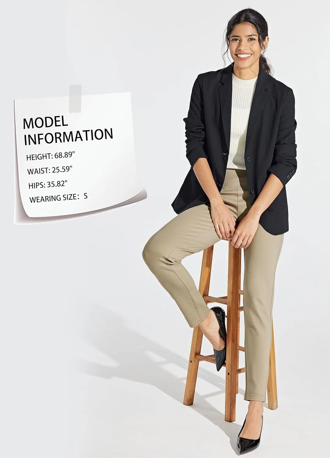 Willit Women's Yoga Dress Pants Skinny Stretch Work Slacks Slim High Waist Casual Pants Petite/Regular 4 Pockets 28"/30"