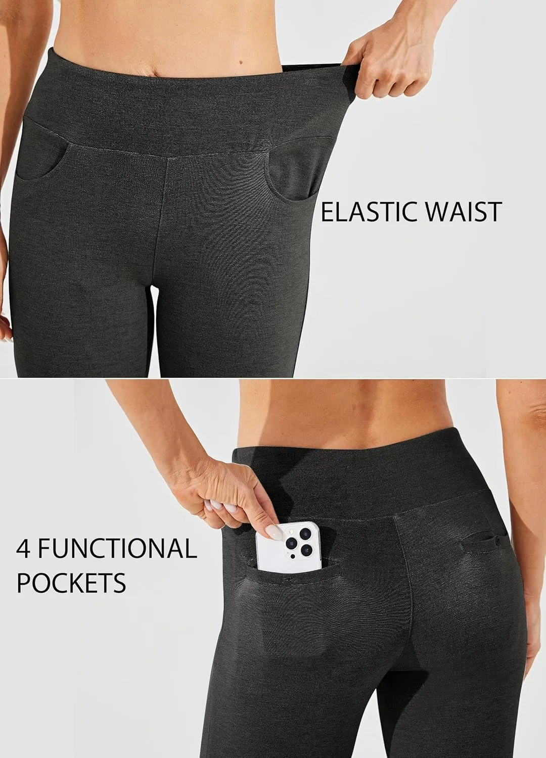 Willit Women's Yoga Dress Pants Skinny Stretch Work Slacks Slim High Waist Casual Pants Petite/Regular 4 Pockets 28"/30"