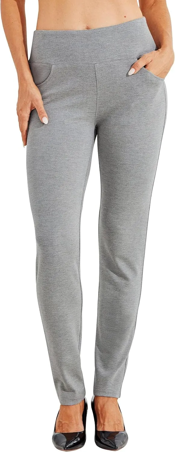 Willit Women's Yoga Dress Pants Skinny Stretch Work Slacks Slim High Waist Casual Pants Petite/Regular 4 Pockets 28"/30"