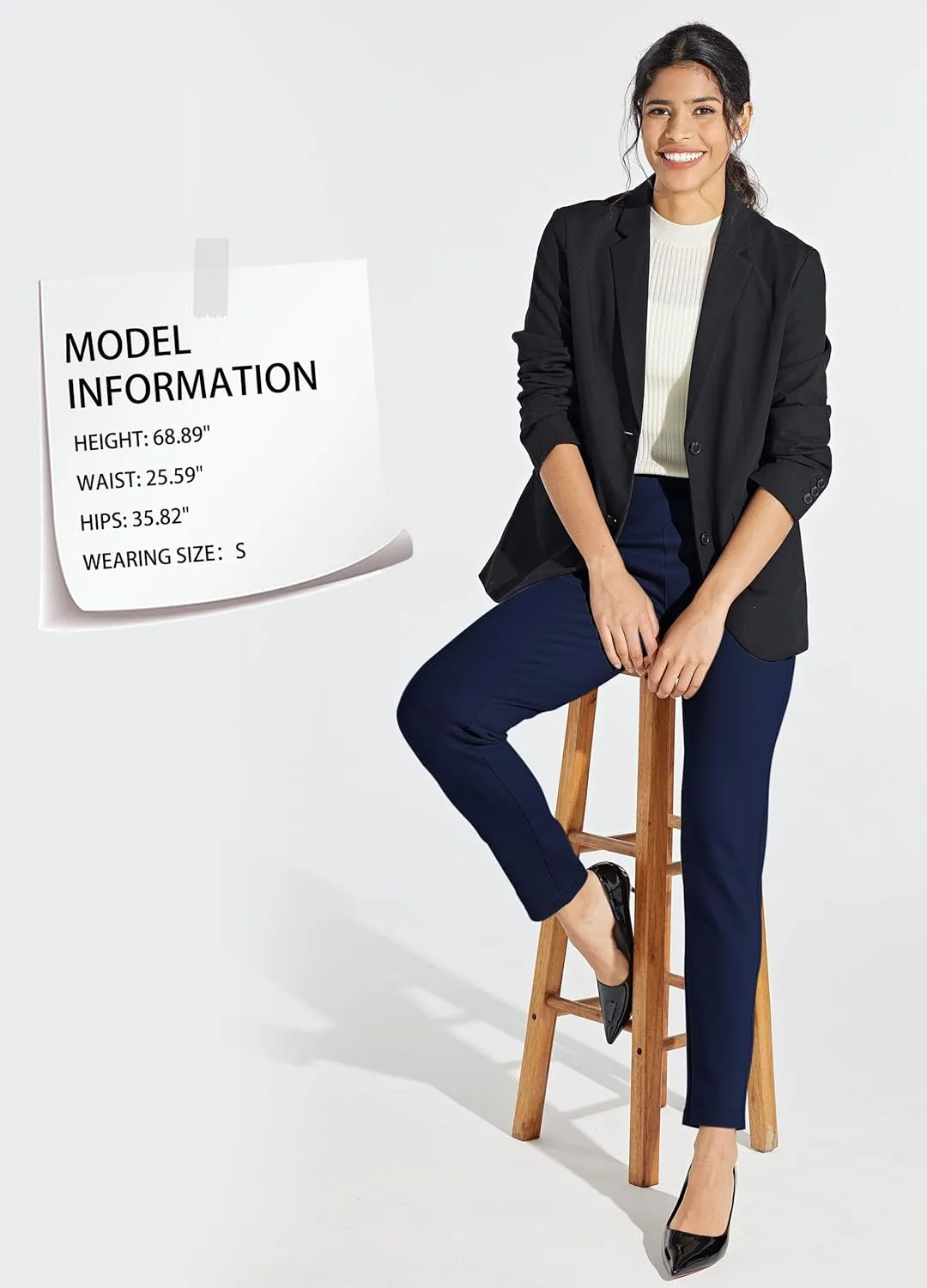 Willit Women's Yoga Dress Pants Skinny Stretch Work Slacks Slim High Waist Casual Pants Petite/Regular 4 Pockets 28"/30"