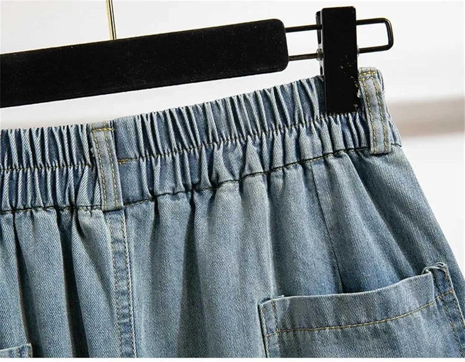 Women Button Front Denim Skirt Summer Casual High Waist A-Line Midi Jean Skirt