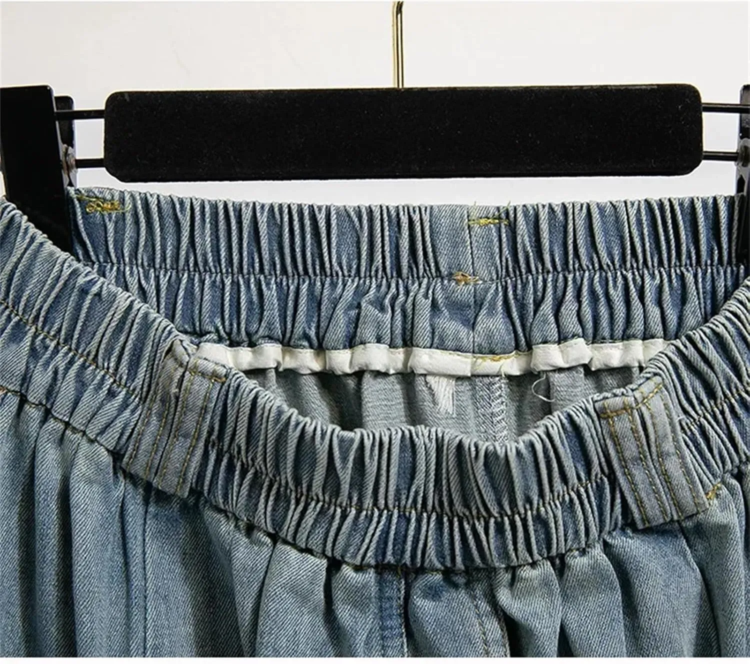 Women Button Front Denim Skirt Summer Casual High Waist A-Line Midi Jean Skirt