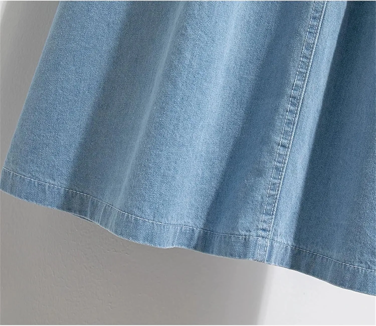 Women High Waist Long Denim Skirt Vintage Solid Casual Jean Skirts