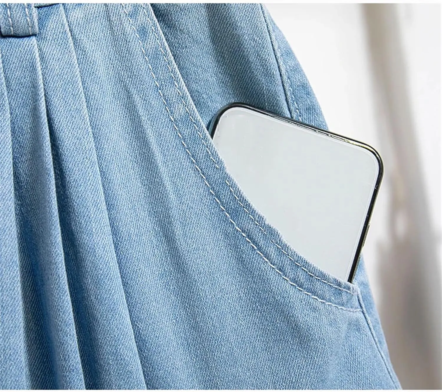 Women High Waist Long Denim Skirt Vintage Solid Casual Jean Skirts
