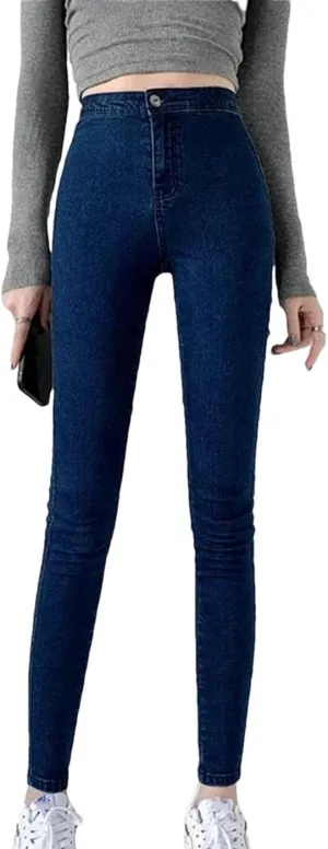 Women High Waisted Stretch Skinny Jeans Fashion Casual Pencil Pants Soft Slim Fit Trousers