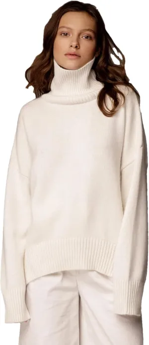 Women Loose Pullover Turtleneck Oversized Sweater Winter Casual Cashmere Knitted Jumper