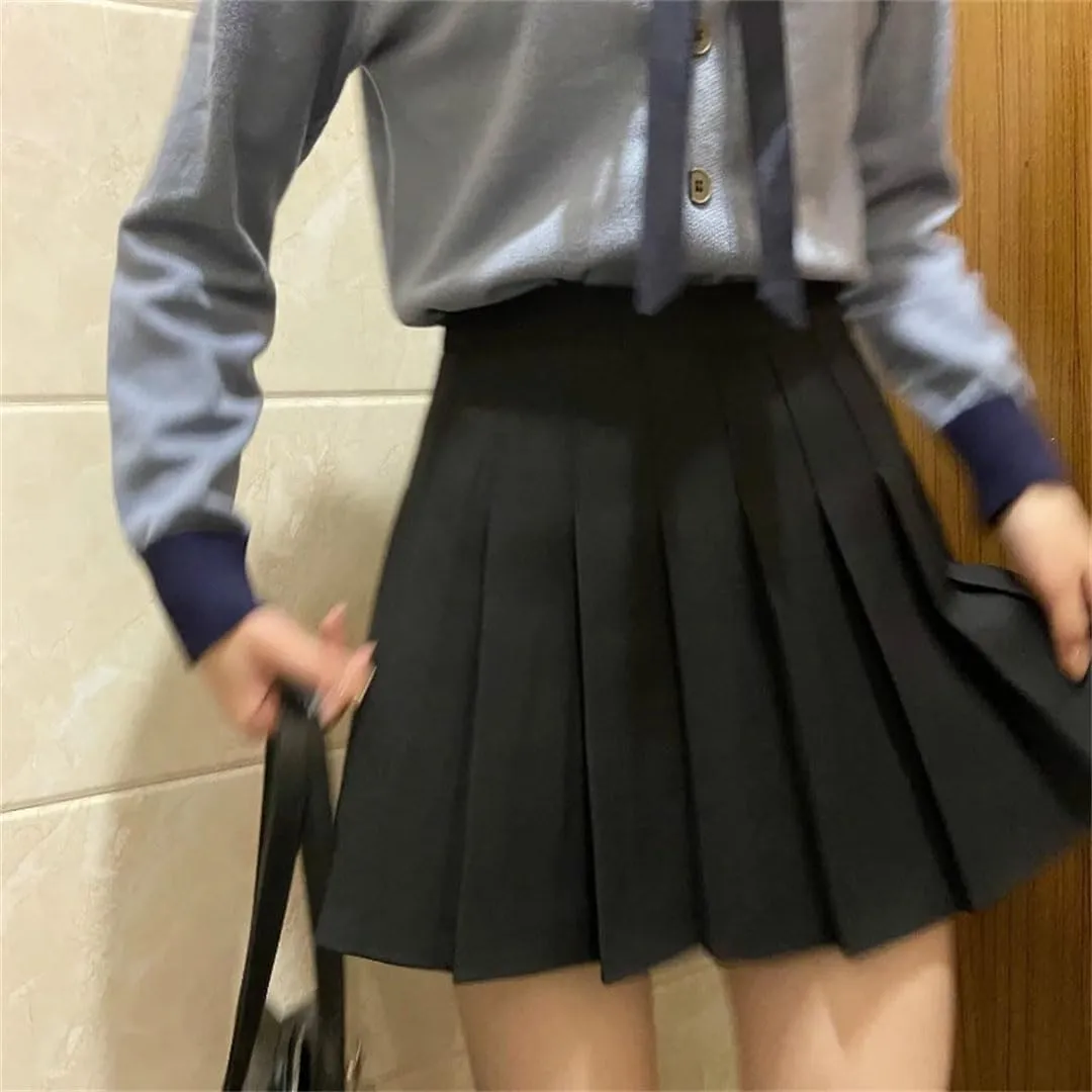 Women Pleated Skirts for Mini Skirt with Shorts Underneath High Waist Preppy