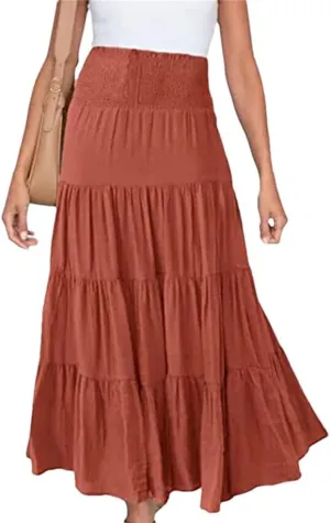 Women Summer Fashion High Waisted Maxi Skirts Bohemian Casual Harajuku Streetwear Beach Skirt