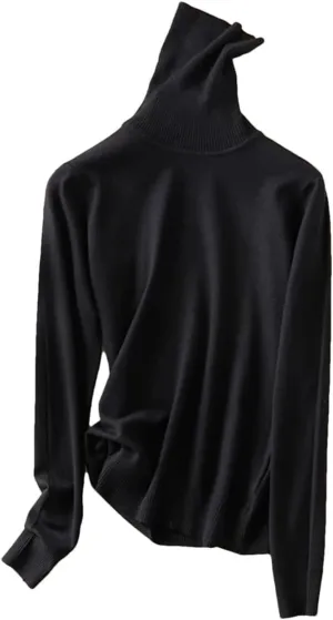 Women Thicken Knitted Turtleneck Oversize Pullover Sweater