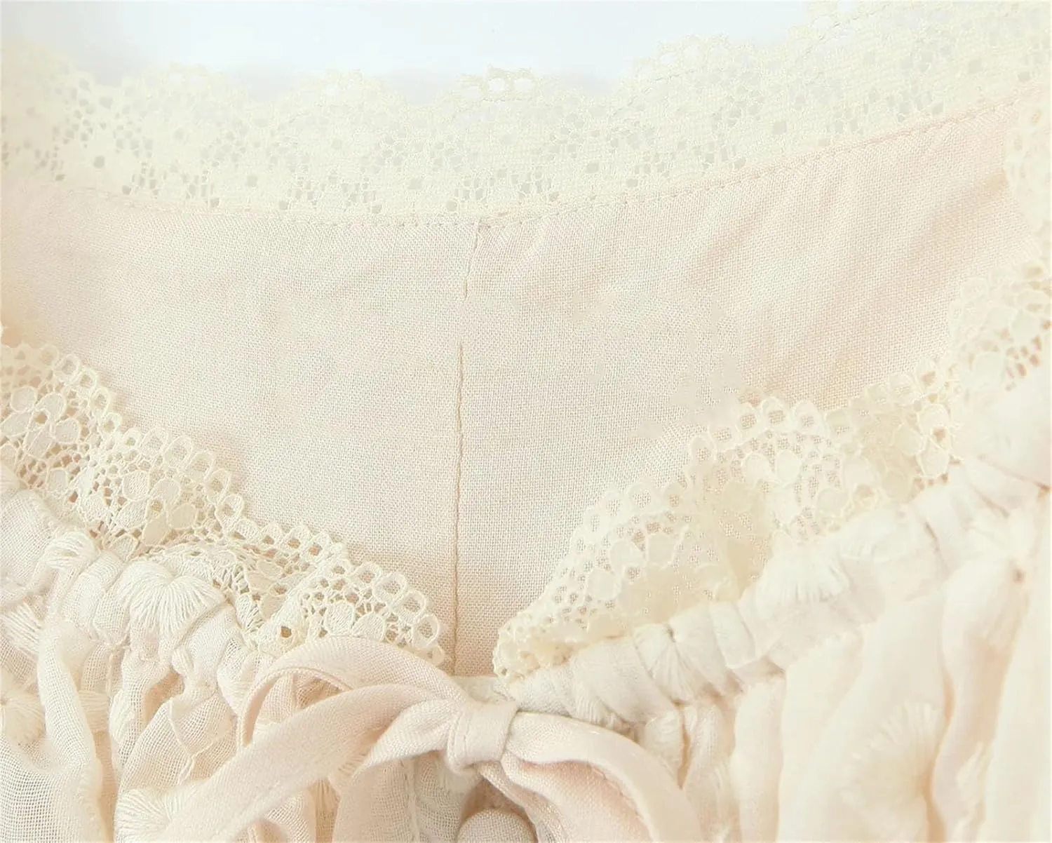 Women Vintage Cream Peplum Tank Tops Lace Embroidery Backless Sexy Short Camisole