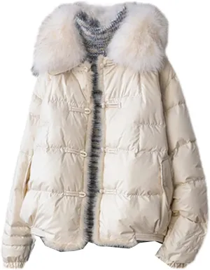 Women White Duck Down Coat Winter Ladies Puffer Jacket Short Design Collar Female Thick Warm Parkas