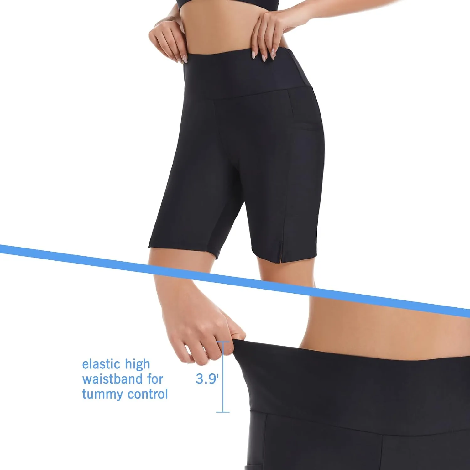 Women's 7'' Long Swim High Waisted UPF50  Quick Dry Swimming Bottoms with Liner Pockets Sand Beach Water Surf