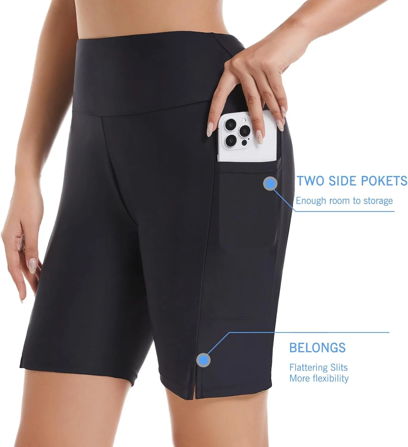 Women's 7'' Long Swim High Waisted UPF50  Quick Dry Swimming Bottoms with Liner Pockets Sand Beach Water Surf