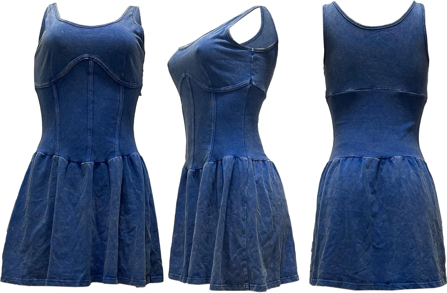 Women's Backless Flare Halter Short Dress Sleeveless A Line Mini Bodycon Dresses