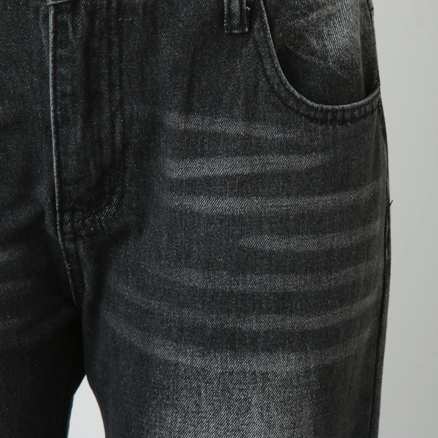 Womens Baggy Barrel Jeans Boyfriend,Stretch Mid Waisted Pants Button Straight Leg Jeans Skinny Fit Trousers