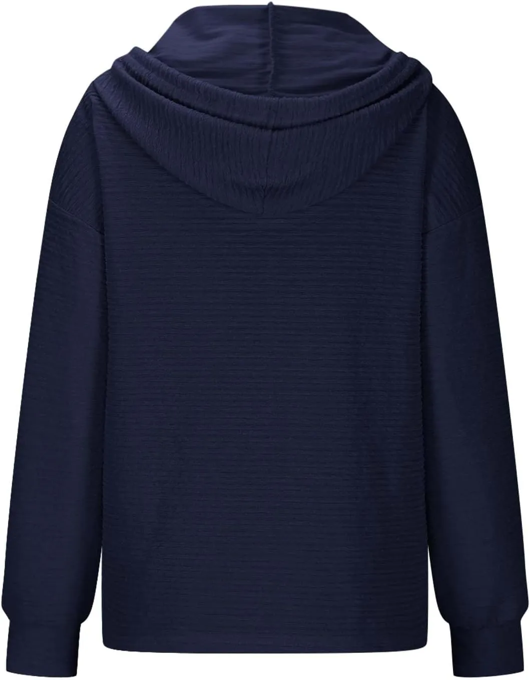 Women's Casual Hoodies Long Sleeve Solid Color Lightweight Pullover Tops Loose Sweatshirt Pleated Drawstring Shirts