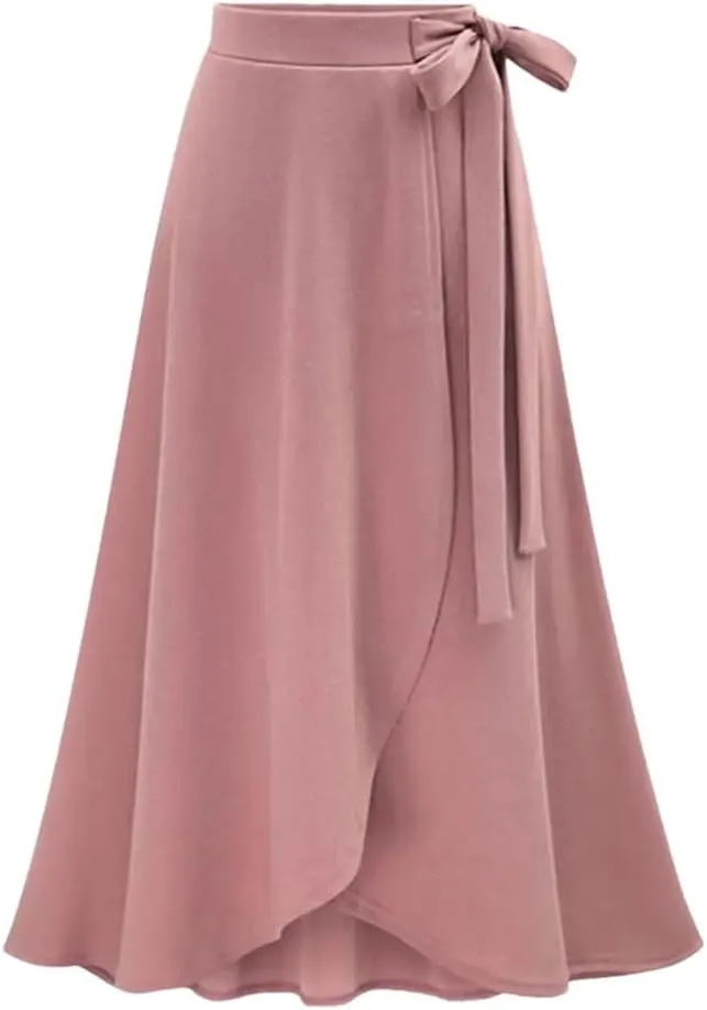 Womens Elegant Party Casual Bodycon Skirt Office Lady High Waist Slit Large Hem Long Skirt