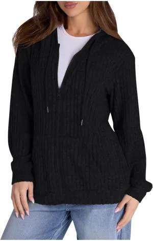 Womens Fashion Zip Up Hoodies 2024 Long Sleeve Drawstring Jackets Casual Lightweight Sweater Tops Winter Clothes