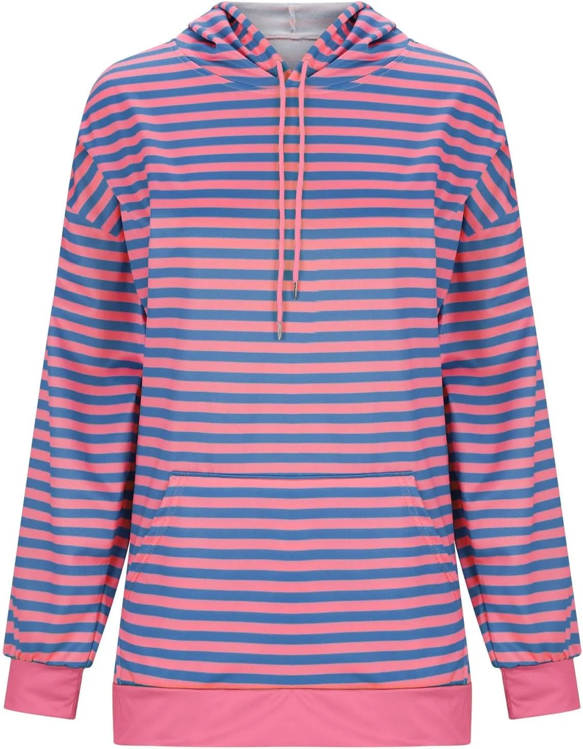 Womens Striped Hoodies 2024 Long Sleeve Sweatshirts Casual Crewneck Oversized Pullover Tops Teen Girls Clothes
