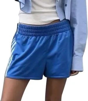 Women's Striped Running Shorts Casual Elastic High Waisted Wide Leg Sweat Shorts Lounge Workout Mini Leggings Pants