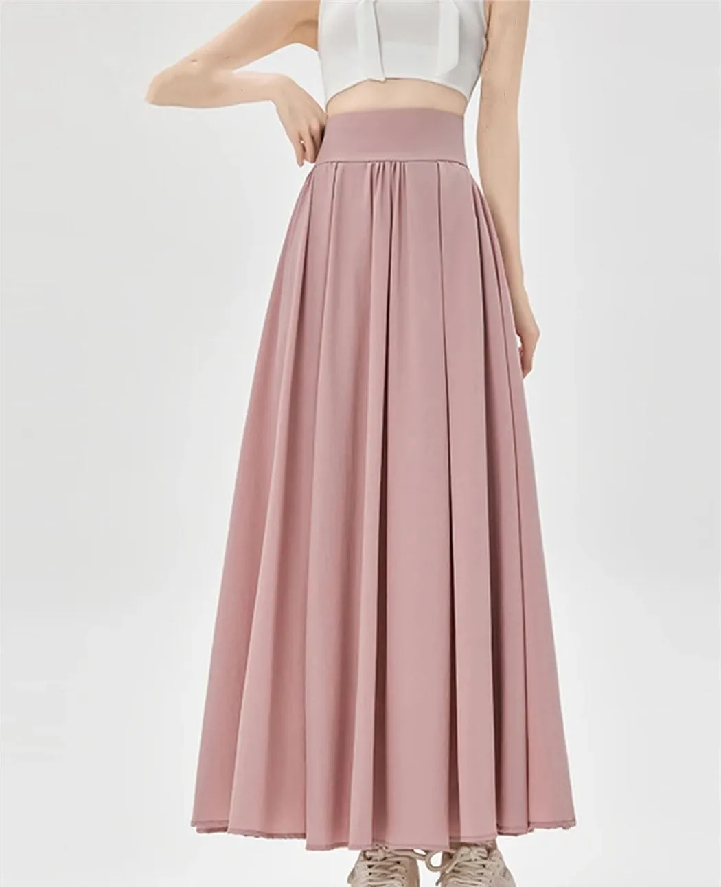 Women's Summer High Waist Maxi Skirt Korean Style Fashion Pockets Casual A-Line Party Skirts