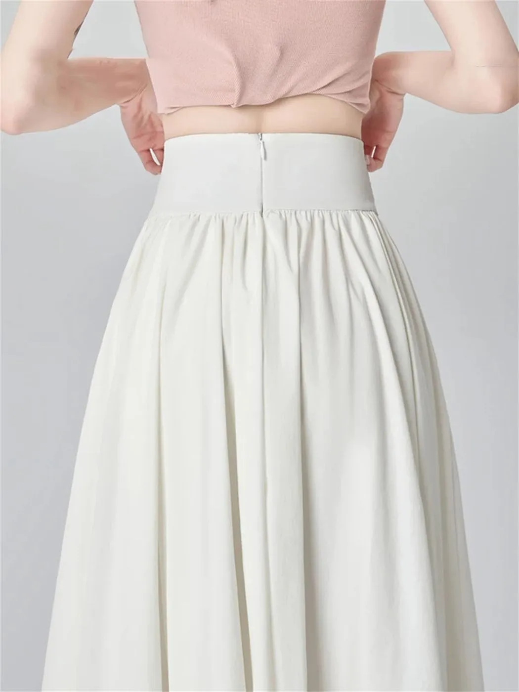 Women's Summer High Waist Maxi Skirt Korean Style Fashion Pockets Casual A-Line Party Skirts