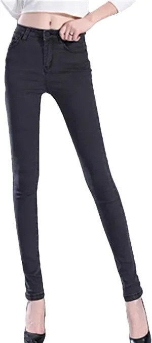 Womens Vintage Wide Leg Jeans Loose High Waist Trousers Stretch Skinny Casual Pencil Pants