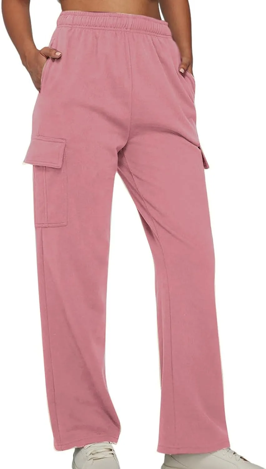 XUNRYAN Cargo Pants Womens Sweatpants Casual Baggy Fleece High Waisted Joggers Athletic Workout Pants Activewear Winter Fall