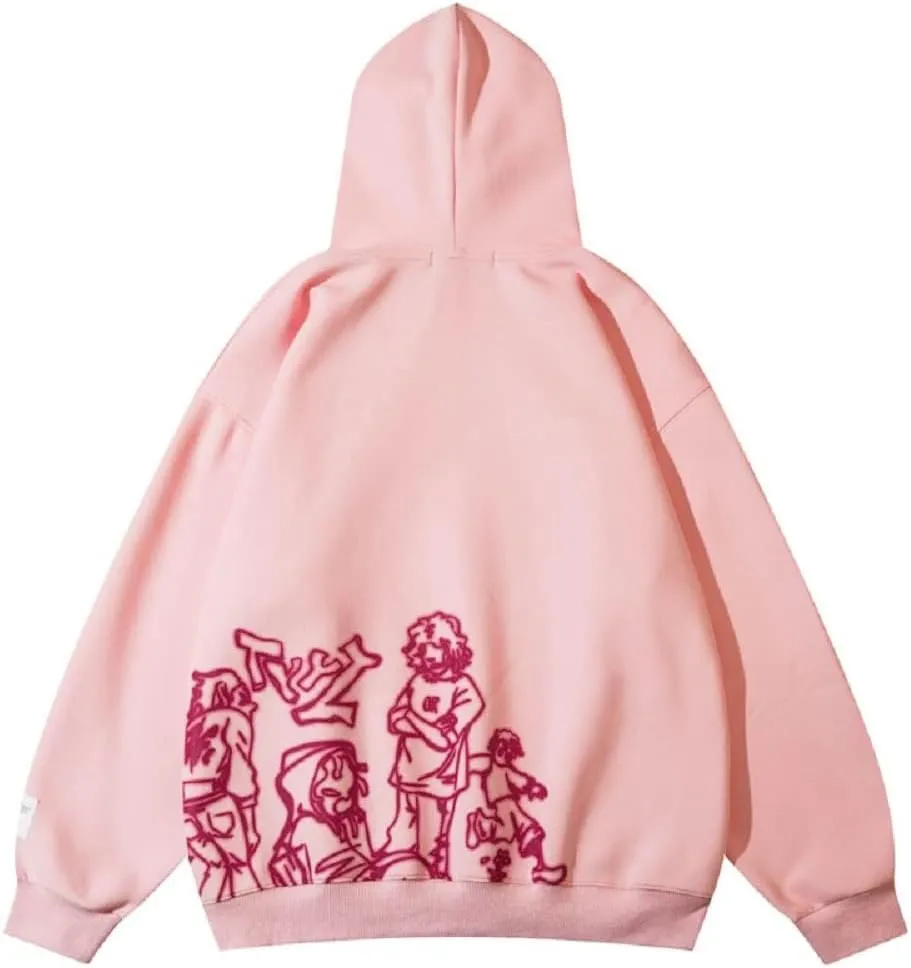 YEOU Y2k Hoodie Men Women Fashion Graphic Long Sleeve Y2k Goth Clothing Aesthetic Sweatshirt Streetwear Jacket